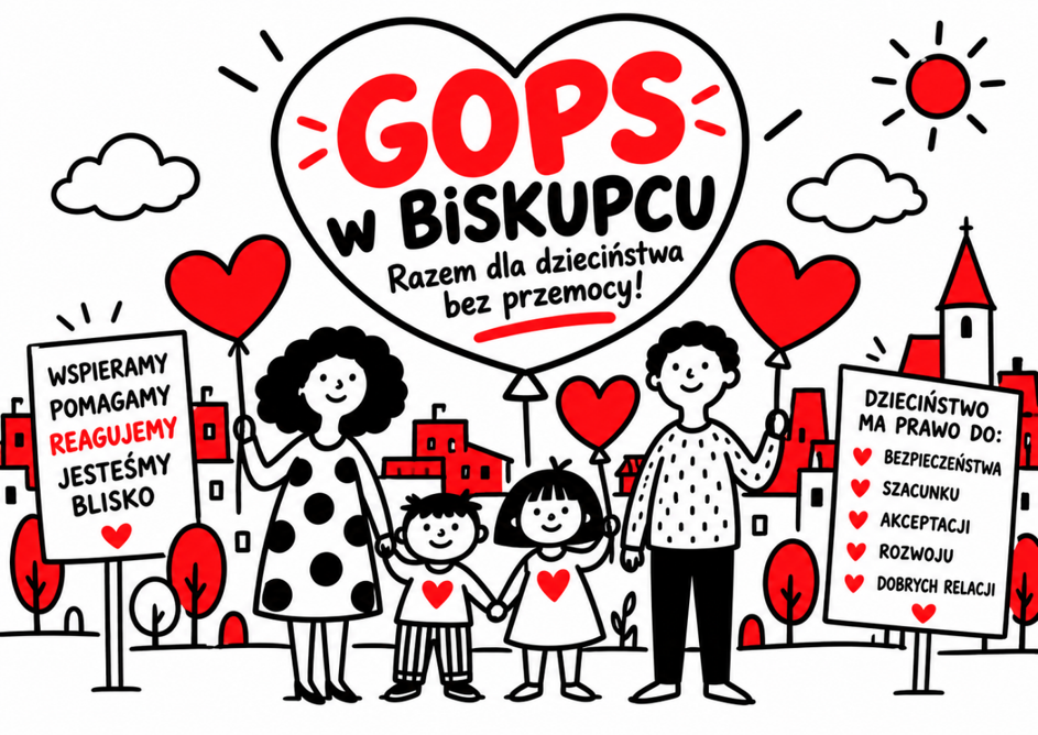 GOPS w Biskupcu - Razem dla dzieciństwa dla przemocy - Plakat